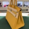 Hermès Birkin 25 retourne veau togo colore paille( giallo ) stampa G NUOVA 2026 Giugno hardware palladio full set con scontrino ufficiale Hermès