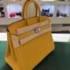 Hermès Birkin 25 retourne veau togo colore paille( giallo ) stampa G NUOVA 2026 Giugno hardware palladio full set con scontrino ufficiale Hermès