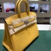 Hermès Birkin 25 retourne veau togo colore paille( giallo ) stampa G NUOVA 2026 Giugno hardware palladio full set con scontrino ufficiale Hermès