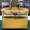 Hermès Birkin 25 retourne veau togo colore paille( giallo ) stampa G NUOVA 2026 Giugno hardware palladio full set con scontrino ufficiale Hermès