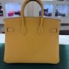 Hermès Birkin 25 retourne veau togo colore paille( giallo ) stampa G NUOVA 2026 Giugno hardware palladio full set con scontrino ufficiale Hermès