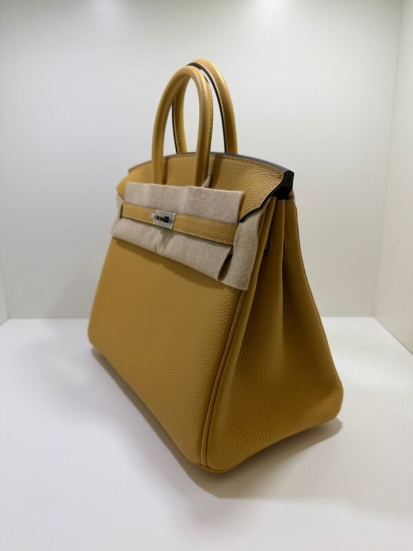 Hermès Birkin 25 retourne veau togo colore paille( giallo ) stampa G NUOVA 2026 Giugno hardware palladio full set con scontrino ufficiale Hermès