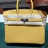 Hermès Birkin 25 retourne veau togo colore paille( giallo ) stampa G NUOVA 2026 Giugno hardware palladio full set con scontrino ufficiale Hermès