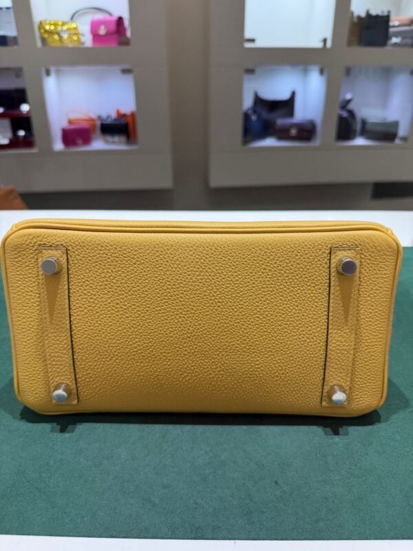 Hermès Birkin 25 retourne veau togo colore paille( giallo ) stampa G NUOVA 2026 Giugno hardware palladio full set con scontrino ufficiale Hermès