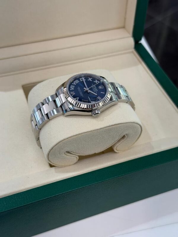 IMG_3393 Rolex Datejust 31 NUOVO 2024 oyster quadrante blu ghiera in oro full set con documenti e scatola