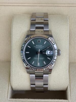 IMG_3395 Rolex Datejust 31 NUOVO 2026 Italia oyster green verde menta full set con documenti
