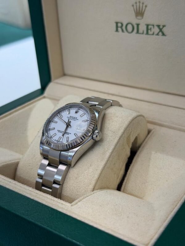 Rolex Datejust 31 31mm bianco white del 2018 full set top condition con documenti e scatola