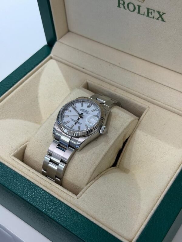 Rolex Datejust 31 31mm bianco white del 2018 full set top condition con documenti e scatola