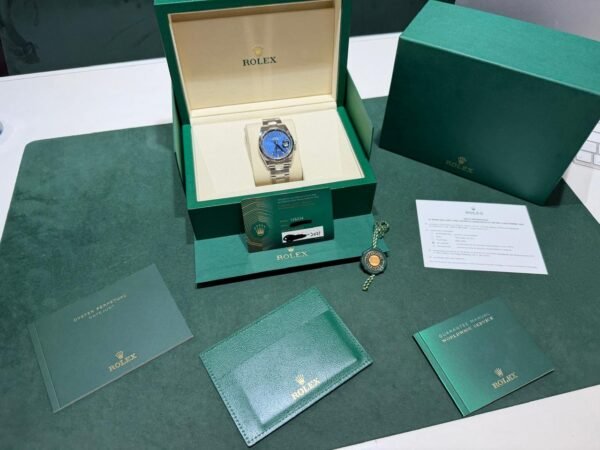 Rolex Datejust 36 quadrante Blu in diamanti del 2021 full set excellent condition con documenti