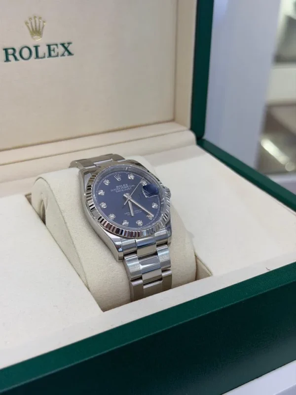 Rolex Datejust 36 quadrante Blu in diamanti del 2021 full set excellent condition con documenti