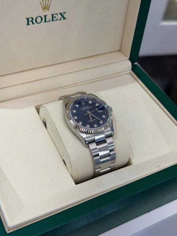 Rolex Datejust 36 quadrante Blu in diamanti del 2021 full set excellent condition con documenti