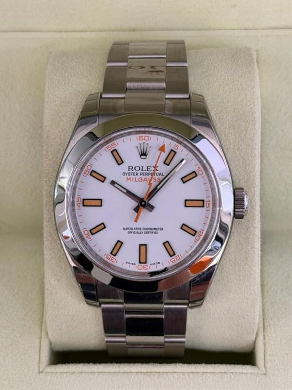 IMG_4251 Rolex Milgauss quadrante bianco NUOVO del 2009 Italia full stickers full pellicole full set