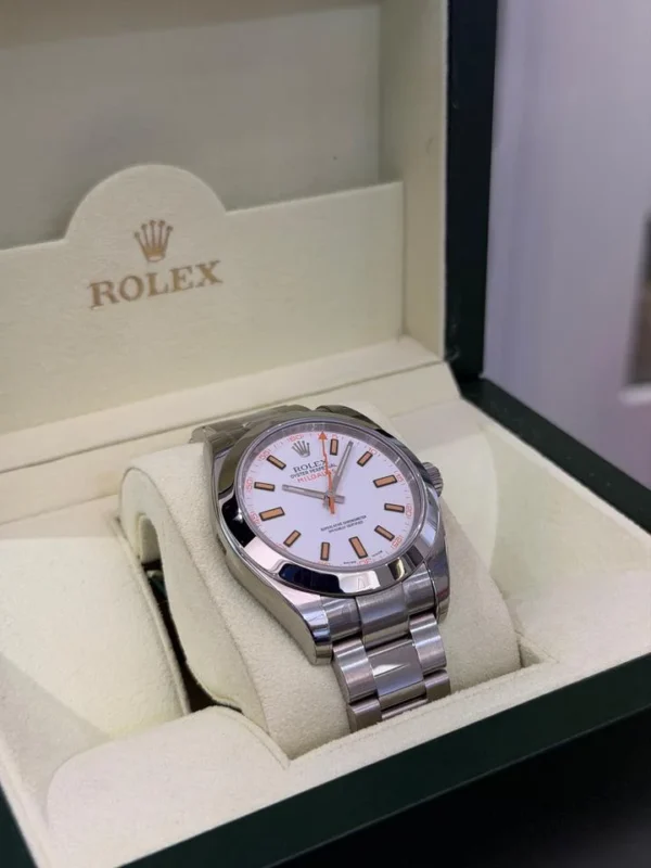 IMG_4253 Rolex Milgauss quadrante bianco NUOVO del 2009 Italia full stickers full pellicole full set