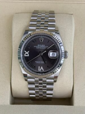 Rolex Datejust 36 NUOVO Jubilee 2026 quadrante Dark grey con diamanti ore 6 e 9 full set