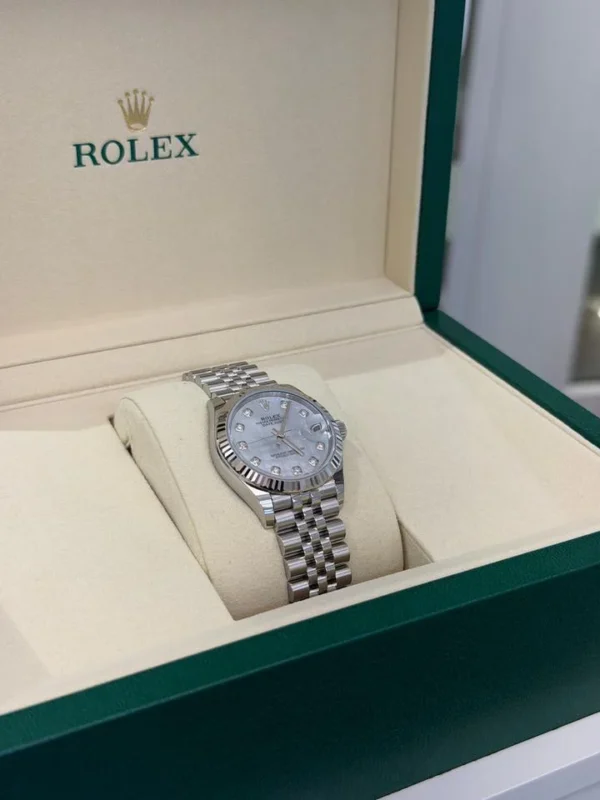 IMG_6118 Rolex Datejust 36 NUOVO Jubilee 2026 quadrante Dark grey con diamanti ore 6 e 9 full set (Copia)