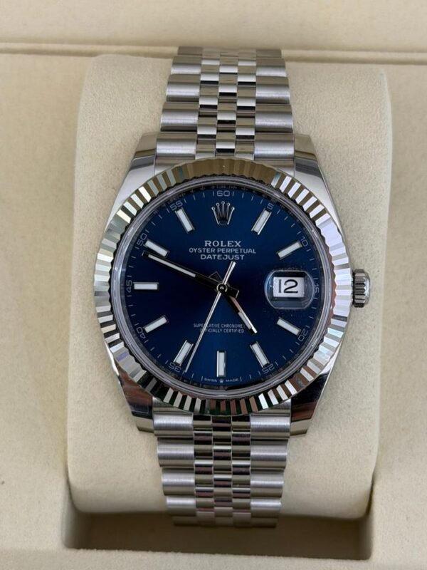 IMG_6172 Rolex Datejust 41 41mm Blu index NUOVO 2026 Italia jubilee full set con documenti e scatola