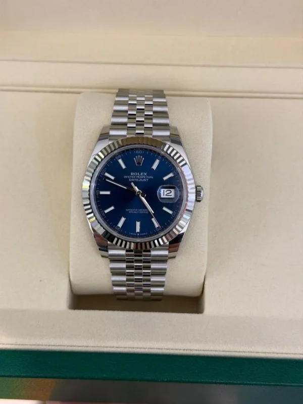 IMG_6174 Rolex Datejust 41 41mm Blu index NUOVO 2026 Italia jubilee full set con documenti e scatola