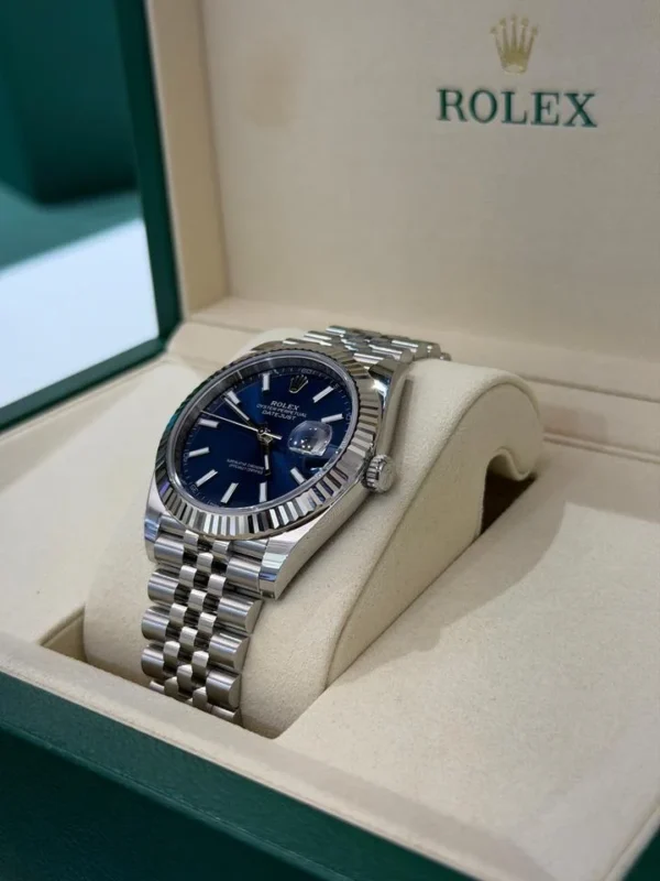 IMG_6175 Rolex Datejust 41 41mm Blu index NUOVO 2026 Italia jubilee full set con documenti e scatola