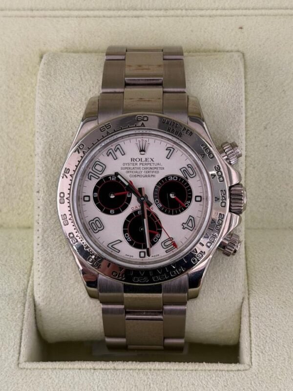 Rolex Daytona oro bianco 40mm racing dial nero del 2005 top condition scatola Rolex