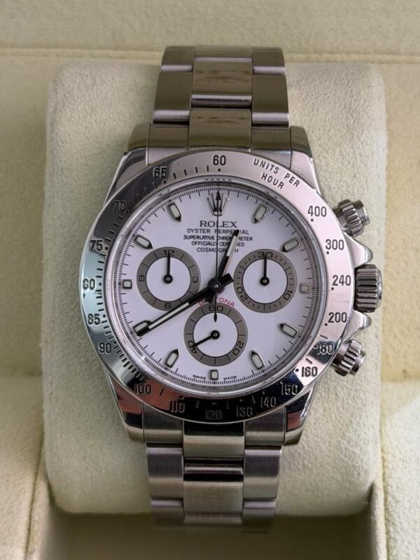 Rolex Daytona Cosmograph bianco white panda del 2008 card RRR full set top condition documenti e