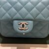 Chanel Classic Flap Mini 17 – Lambskin Bleu Clair carta da zucchero – Hardware Argento