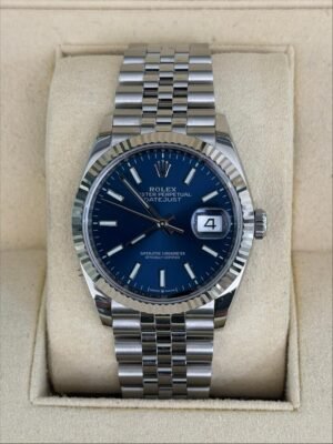 Rolex Datejust 36 mm Blu del 2021 full set top condition con documenti e scatola Rolex