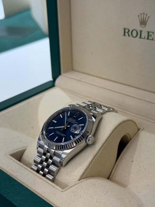 Rolex Datejust 36 mm Blu del 2021 full set top condition con documenti e scatola Rolex