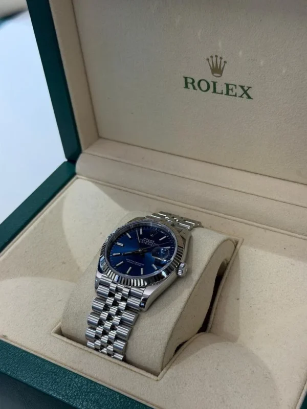 Rolex Datejust 36 mm Blu del 2021 full set top condition con documenti e scatola Rolex