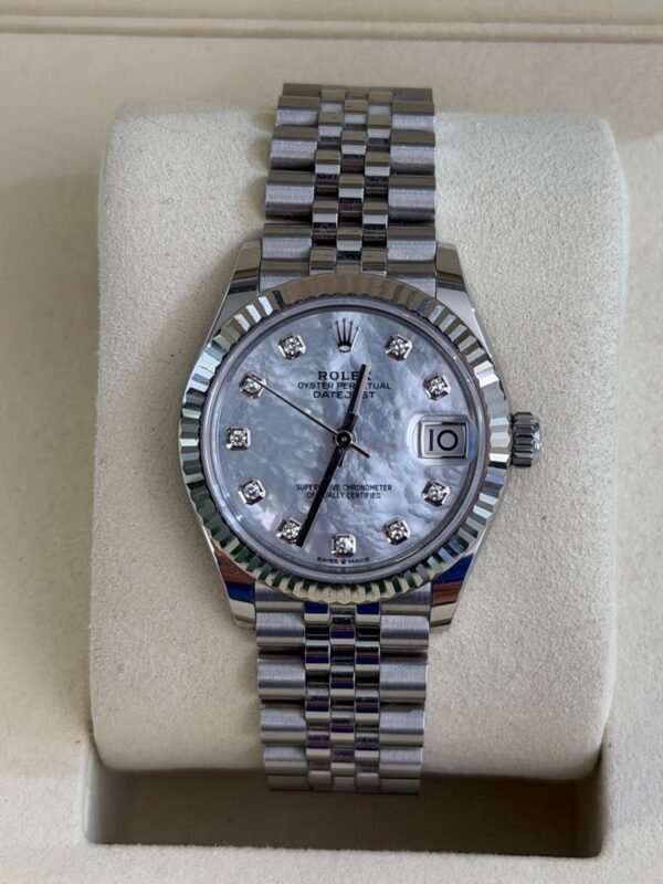 IMG_1033 Rolex Datejust 31 NUOVO 2026 jubilee quadrante mother of pearl diamond MOP dial full set