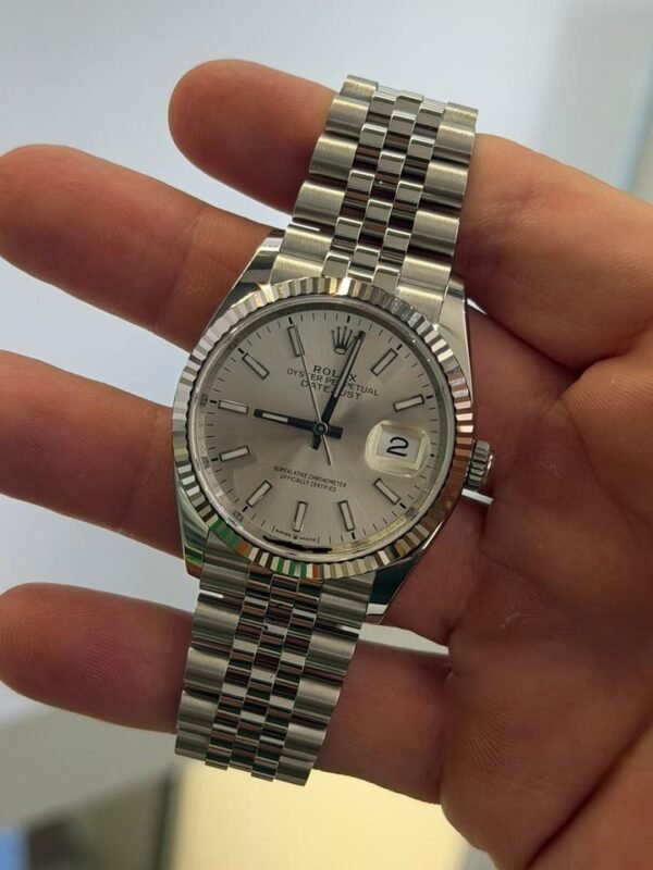 Rolex Datejust 36mm Argentè NUOVO 2026 mai indossato Jubilee full set con documenti e scatola
