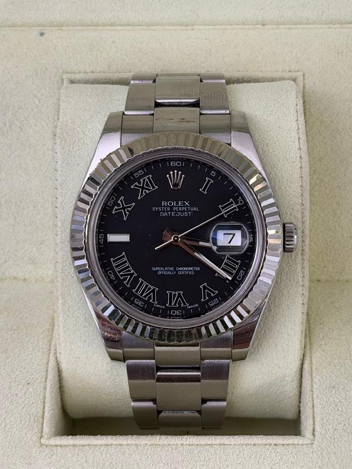 Rolex Datejust II roman dial del 2017 Italia rhodium full set top condition con documenti