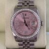 Rolex Datejust 36 del 2011 pink dial ore 6 e ore 9 ghiera in diamanti full set top condition