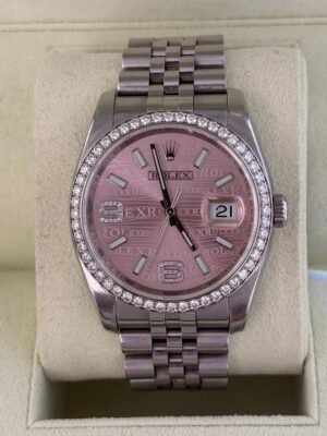 IMG_2574 Rolex Datejust 36 del 2011 pink dial ore 6 e ore 9 ghiera in diamanti full set top condition