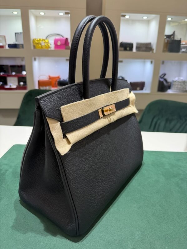 Herm&egrave;s Birkin 30 retourne veau togo colore Nero  stampa G NUOVA 2026 Giugno hardware dorato full set con scontrino ufficiale