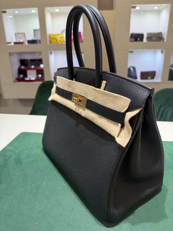 Herm&egrave;s Birkin 30 retourne veau togo colore Nero  stampa G NUOVA 2026 Giugno hardware dorato full set con scontrino ufficiale