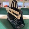 Herm&egrave;s Birkin 25 Crocodile Niloticus Liss&eacute; Nera &ndash; Hardware Oro stampa W NUOVA 2024 hardware dorato full set con scontrino ufficiale e Cites