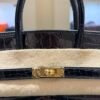 Herm&egrave;s Birkin 25 Crocodile Niloticus Liss&eacute; Nera &ndash; Hardware Oro stampa W NUOVA 2024 hardware dorato full set con scontrino ufficiale e Cites