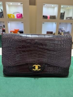 Chanel Timeless Classic Flap Jumbo 30mm in coccodrillo (alligator/crocodile) con hardware dorato produzione anno 2011 serie 13