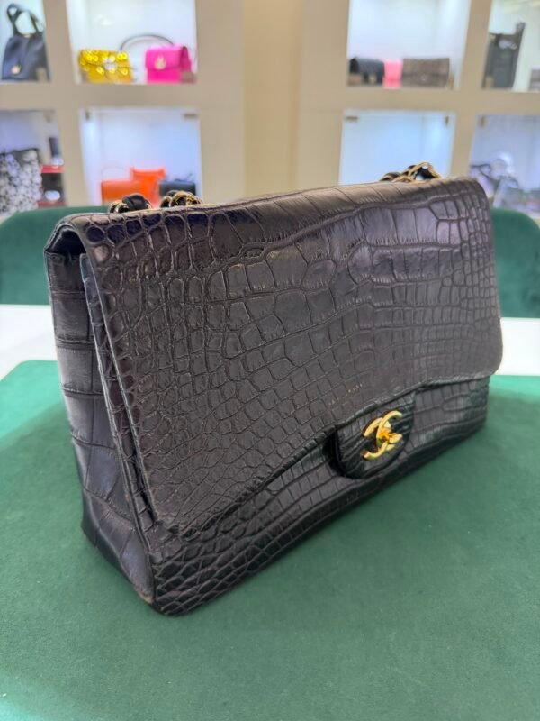 Chanel Timeless Classic Flap Jumbo 30mm in coccodrillo (alligator/crocodile) con hardware dorato produzione anno 2011 serie 13