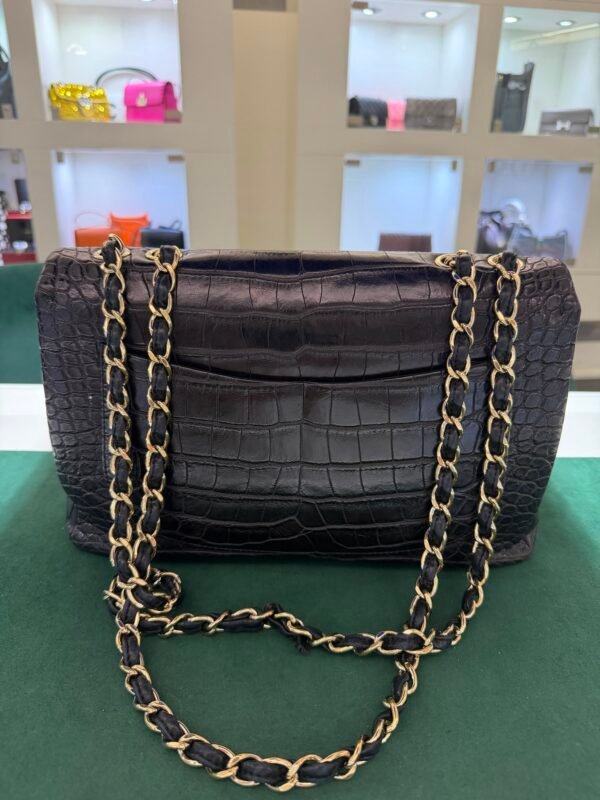 Chanel Timeless Classic Flap Jumbo 30mm in coccodrillo (alligator/crocodile) con hardware dorato produzione anno 2011 serie 13