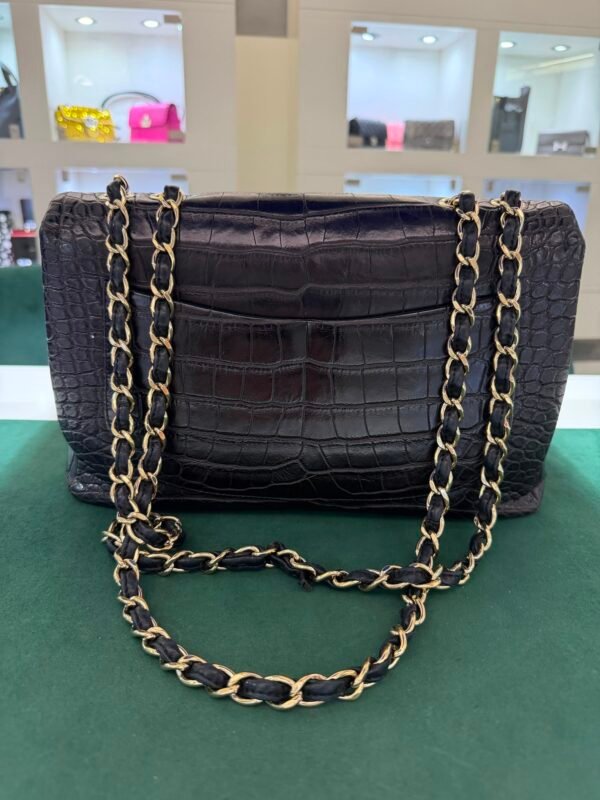 Chanel Timeless Classic Flap Jumbo 30mm in coccodrillo (alligator/crocodile) con hardware dorato produzione anno 2011 serie 13