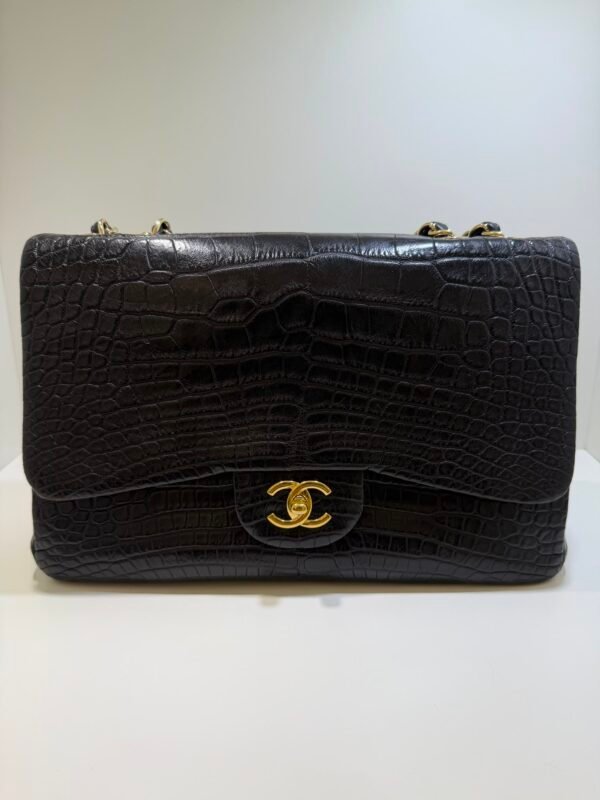 Chanel Timeless Classic Flap Jumbo 30mm in coccodrillo (alligator/crocodile) con hardware dorato produzione anno 2011 serie 13