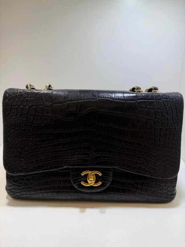 Chanel Timeless Classic Flap Jumbo 30mm in coccodrillo (alligator/crocodile) con hardware dorato produzione anno 2011 serie 13