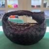 Bottega Veneta Jodie Nera in Pelle Intrecciata con Hardware Dorato