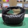 Bottega Veneta Jodie Nera in Pelle Intrecciata con Hardware Dorato
