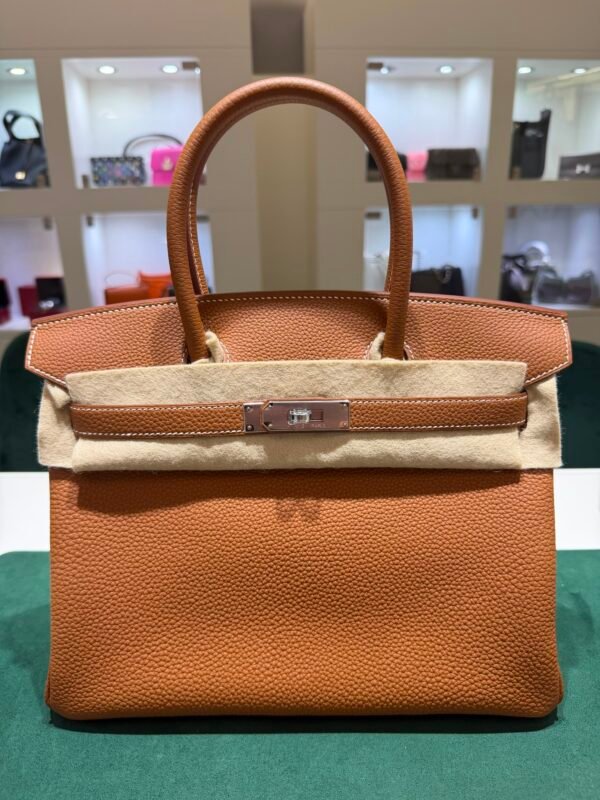 WhatsApp Image 2026-08-13 at 12.15.18 Hermès Birkin 30 retourne veau togo colore gold ( marrone cammello ) stampa G NUOVA 2026 hardware palladio full set con scontrino ufficiale