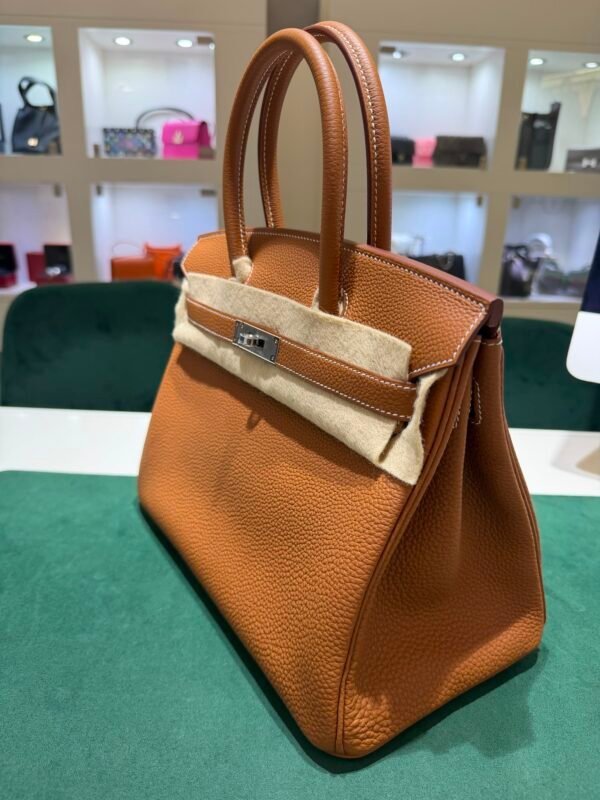 WhatsApp Image 2026-08-13 at 12.15.19 (2) Hermès Birkin 30 retourne veau togo colore gold ( marrone cammello ) stampa G NUOVA 2026 hardware palladio full set con scontrino ufficiale