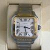Cartier Santos 39,8 large acciaio oro del 2022 doppio cinturino full set con documenti e scatola