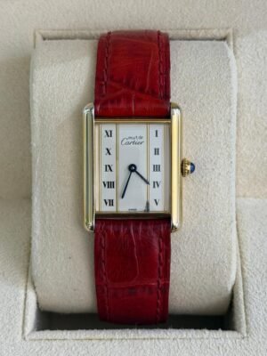 Cartier Tank Vermeil 23 x 30mm quartz acciaio top condition