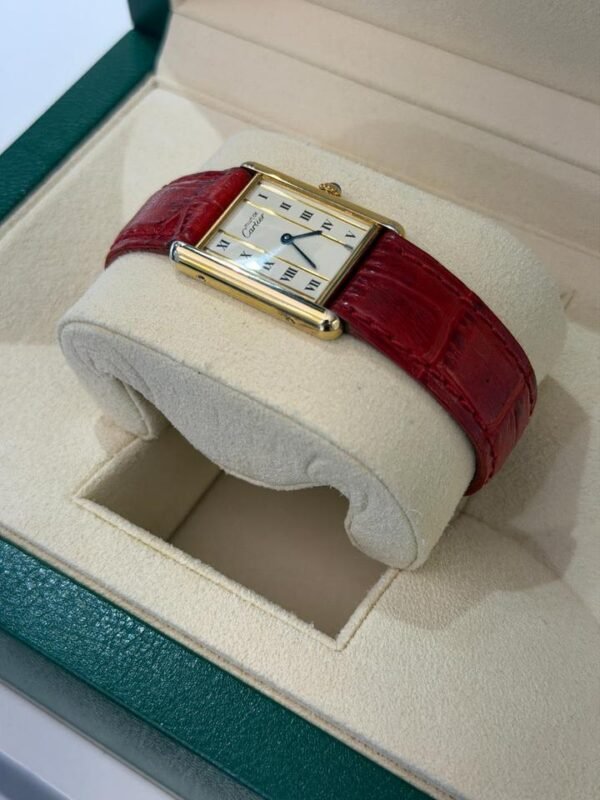 IMG_5853 Cartier Tank Vermeil 23 x 30mm quartz acciaio top condition